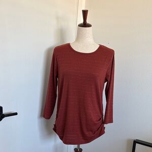 89th & Madison Rust Red Long Sleeve Knit Top